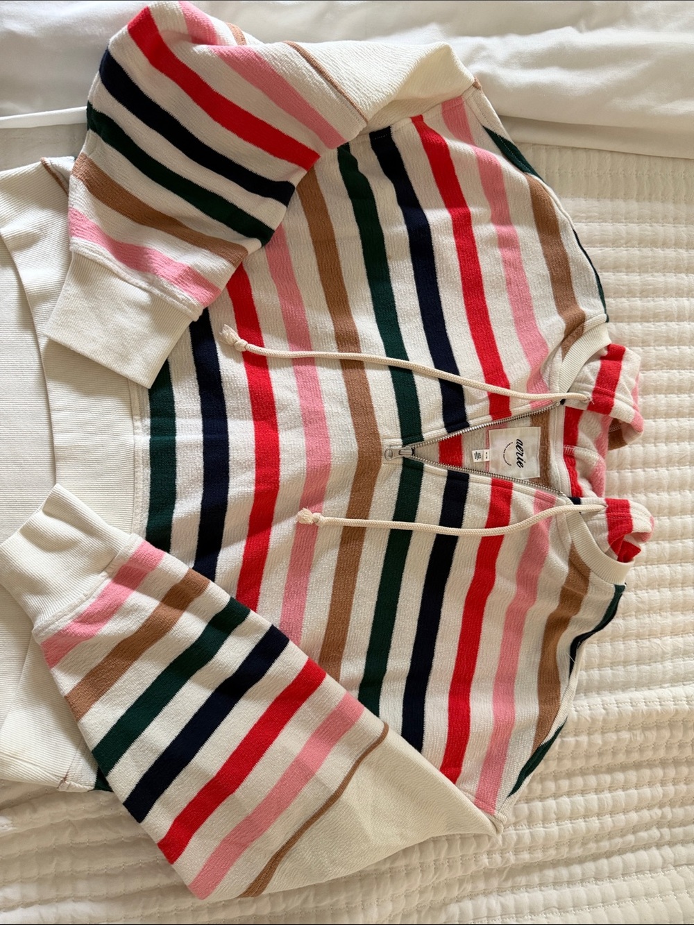 Aerie Striped Half-Zip Hoodie
